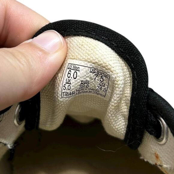 VANS Custom Painted Low Top Sneakers Unisex M6/W7.5 Off White Comme Des Garcons - Picture 8 of 9